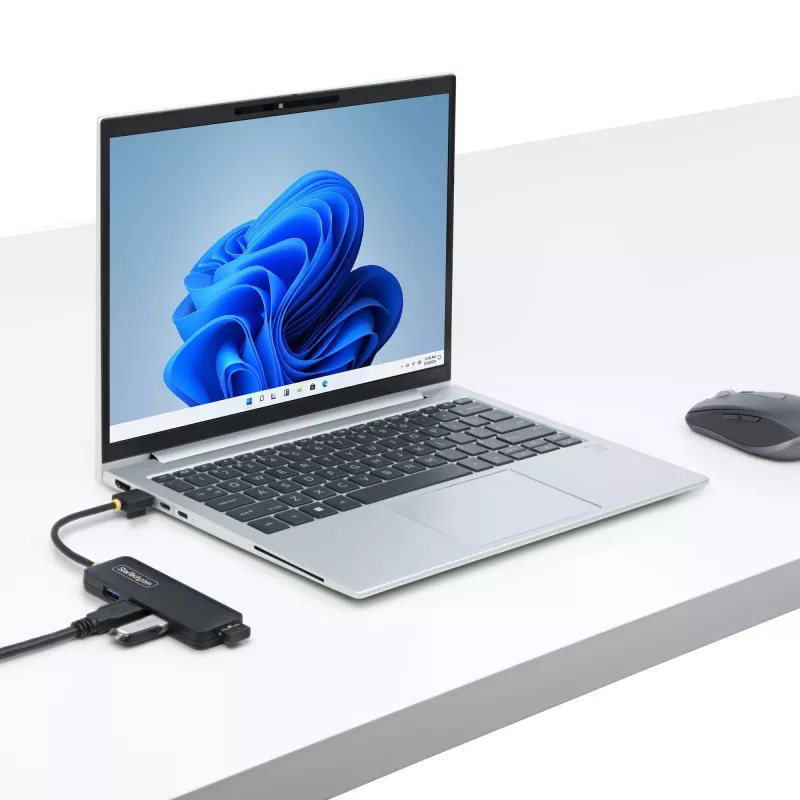 StarTech.com 4-Portu USB-A Hubs, 5Gbps, Ar Barošanu No Kopnes, Ceļojumu Mini USB Hubs, USB 3.0 Daudzportu Sadalītājs, Pārnēsājams USB Hubs, Aizsardzība Pret Pārslodzi (OCP)