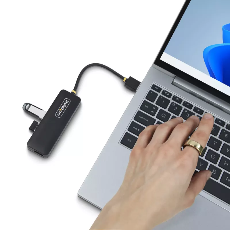 StarTech.com 4-Portu USB-A Hubs, 5Gbps, Ar Barošanu No Kopnes, Ceļojumu Mini USB Hubs, USB 3.0 Daudzportu Sadalītājs, Pārnēsājams USB Hubs, Aizsardzība Pret Pārslodzi (OCP)