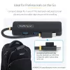 StarTech.com 4-Portu USB-C Hubs, 5Gbps, USB-C uz 4x USB-A, Barojams no kopnes, Kompakts ceļojumu mini hubs, Daudzportu USB 3.0 sadalītājs, Pārnēsājams hubs, Aizsardzība pret pārslodzi