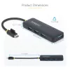 StarTech.com 4-Portu USB-C Hubs, 5Gbps, USB-C uz 4x USB-A, Barojams no kopnes, Kompakts ceļojumu mini hubs, Daudzportu USB 3.0 sadalītājs, Pārnēsājams hubs, Aizsardzība pret pārslodzi