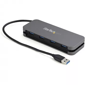 StarTech.com 4 Portu USB 3.0 Hubs - USB-A uz 4x USB-A - SuperSpeed 5Gbps pārnēsājams USB 3.2 Gen 1 Type-A Hubs - USB barošana no kopnes - portatīvā/datora USB Hubs ar garu kabeli 28cm un kabeļa pārvaldību