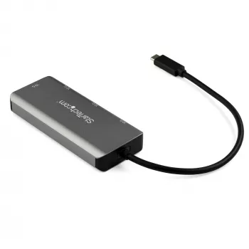 StarTech.com 4 portu USB-C centrmezgls ar 2x USB-A un 2x USB-C - SuperSpeed 10Gbps USB 3.2 Gen 2 - barots no USB kopnes - portatīvs alumīnija USB-C centrmezgls ar 25 cm kabeli