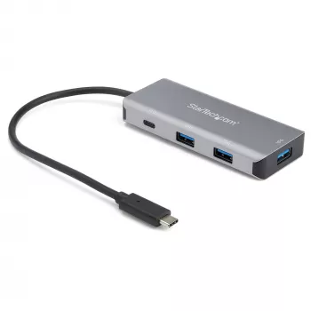 StarTech.com 4 portu USB-C centrmezgls ar 3x USB-A un 1x USB-C - SuperSpeed 10Gbps USB Type-C 3.2 Gen 2 centrmezgls - USB kopnes barots - Kompakts USB-C uz USB adaptera centrmezgls - Pārnēsājams/klēpjdatora centrmezgls - Alumīnijs