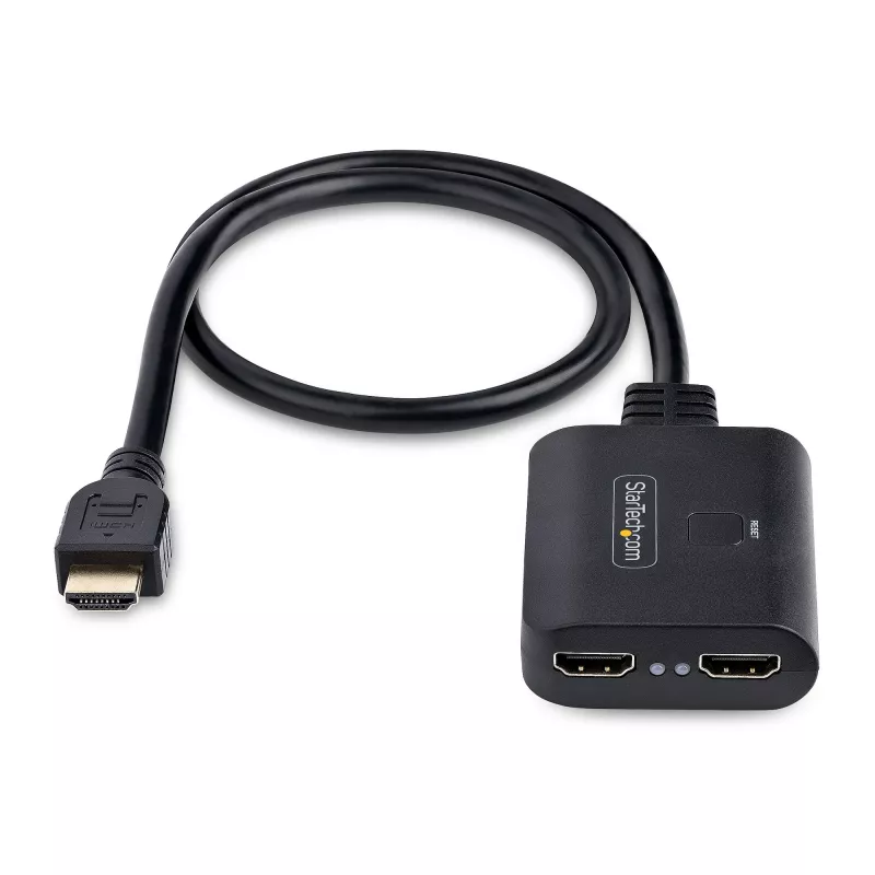 StarTech.com 2-Portu HDMI Sadalītājs, 4K 60Hz HDMI 2.0, 1 ieeja 2 izejas, HDR/HDCP, iebūvēts 50cm HDMI kabelis