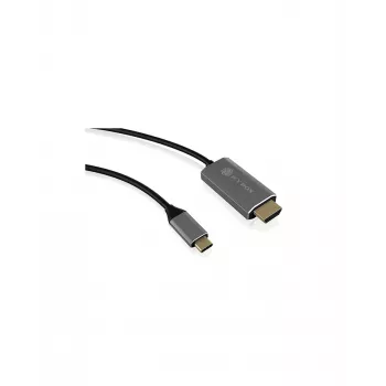 Icy Box IB-CB020-C USB Type-C uz HDMI vads, 1,8 m, 4K 60 Hz, melns/sudraba