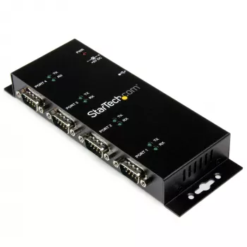 StarTech.com 4 Portu USB-DB9 RS232 Seriālais Adapteru Hubs – Rūpnieciskais DIN Sliežu un Sienas Montāžas