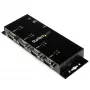 StarTech.com 4 Portu USB-DB9 RS232 Seriālais Adapteru Hubs – Rūpnieciskais DIN Sliežu un Sienas Montāžas