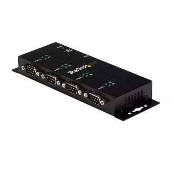StarTech.com 4 Portu USB-DB9 RS232 Seriālais Adapteru Hubs – Rūpnieciskais DIN Sliežu un Sienas Montāžas