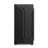 Korpuss KRUX Astro Cube Black — kuba formas korpuss, micro ATX/mini-ITX, 1×3.5 collu + 2×2.5 collu sloti, sānu logs, max PSU 28 cm, max dzesētāja augstums 136 mm