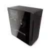 Korpuss KRUX Astro Cube Black — kuba formas korpuss, micro ATX/mini-ITX, 1×3.5 collu + 2×2.5 collu sloti, sānu logs, max PSU 28 cm, max dzesētāja augstums 136 mm