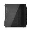 Korpuss KRUX Astro Cube Black — kuba formas korpuss, micro ATX/mini-ITX, 1×3.5 collu + 2×2.5 collu sloti, sānu logs, max PSU 28 cm, max dzesētāja augstums 136 mm