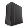 Korpuss KRUX Astro Cube Black — kuba formas korpuss, micro ATX/mini-ITX, 1×3.5 collu + 2×2.5 collu sloti, sānu logs, max PSU 28 cm, max dzesētāja augstums 136 mm