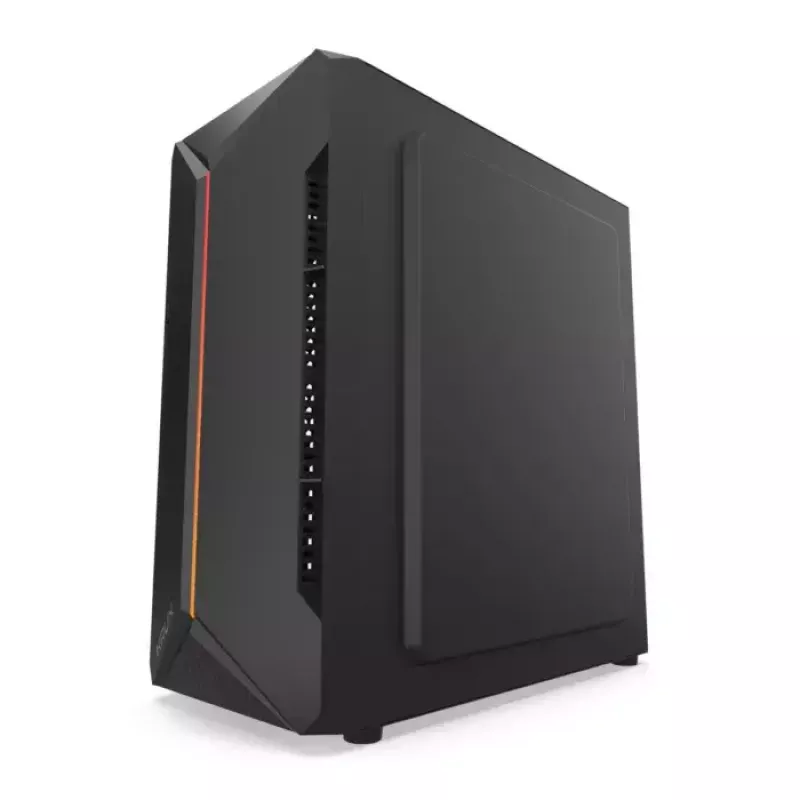 Korpuss KRUX Astro Cube Black — kuba formas korpuss, micro ATX/mini-ITX, 1×3.5 collu + 2×2.5 collu sloti, sānu logs, max PSU 28 cm, max dzesētāja augstums 136 mm