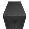Korpuss KRUX Astro Cube Black — kuba formas korpuss, micro ATX/mini-ITX, 1×3.5 collu + 2×2.5 collu sloti, sānu logs, max PSU 28 cm, max dzesētāja augstums 136 mm