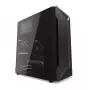 Korpuss KRUX Astro Cube Black — kuba formas korpuss, micro ATX/mini-ITX, 1×3.5 collu + 2×2.5 collu sloti, sānu logs, max PSU 28 cm, max dzesētāja augstums 136 mm