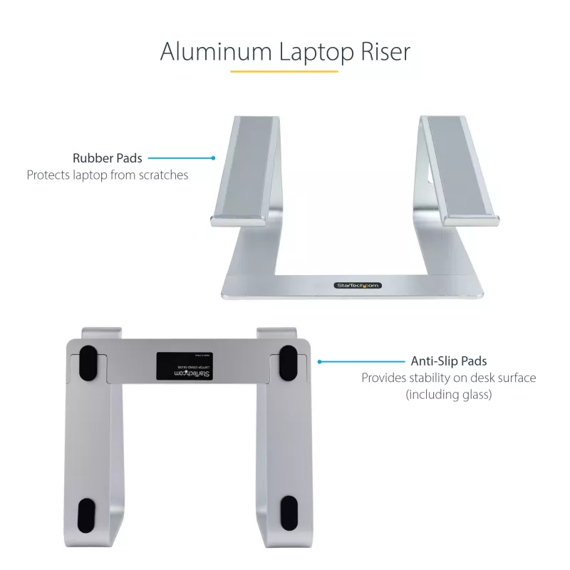 StarTech.com Laptop Statīvs, 5kg, Alumīnijs, Sudrabs, Ergonomisks, Pārnēsājams