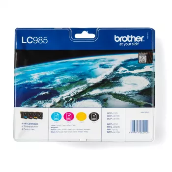 Brother LC985VALBP tintas kasetne 4 gab. Oriģināla Melna, Ciāna, Fuksīna, Dzeltena