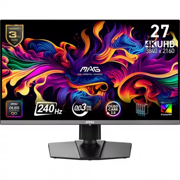 MSI MAG 272UP QD-OLED X24 dators monitors 67,3 cm (26,5 collu) 3840 x 2160 pikseļi 4K Ultra HD Melns