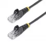 StarTech.com 2 m CAT6 kabelis - plāns - RJ45 savienotāji ar aizsargpogu - melns