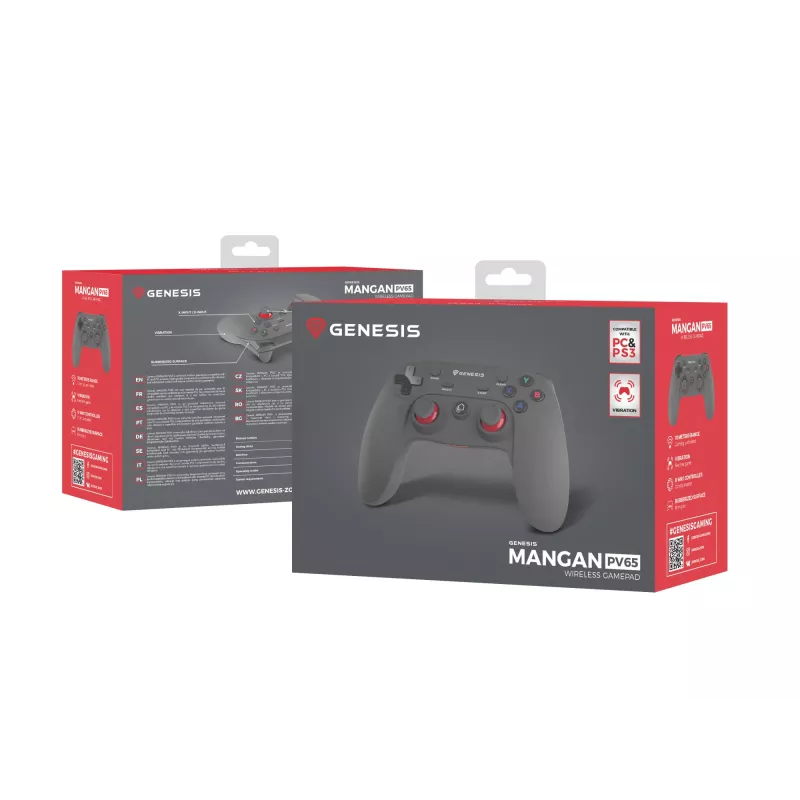 GENESIS PV65 Melns RF Gamepad Analogs / Digitāls PC, Playstation 3