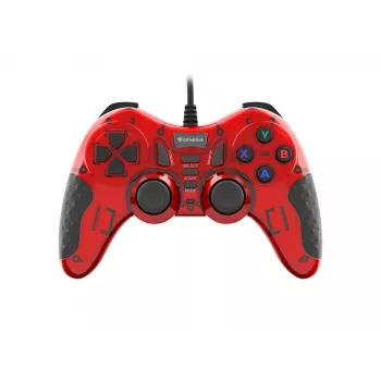 GENESIS MANGAN 200 Red USB 2.0 spēļu kontrolieris (gamepad) ar analogajiem un digitālajiem taustiņiem