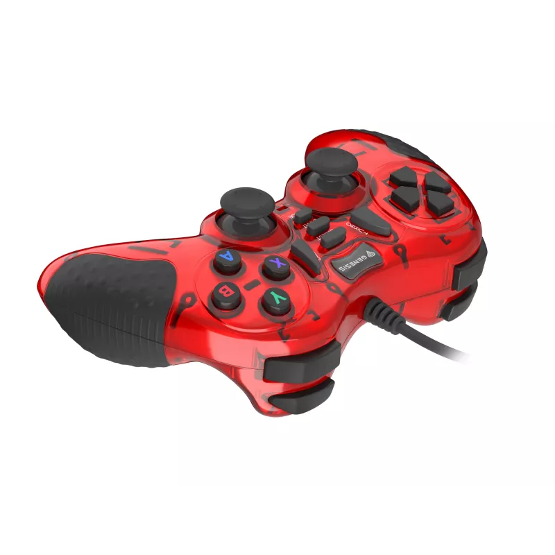 GENESIS MANGAN 200 Red USB 2.0 spēļu kontrolieris (gamepad) ar analogajiem un digitālajiem taustiņiem