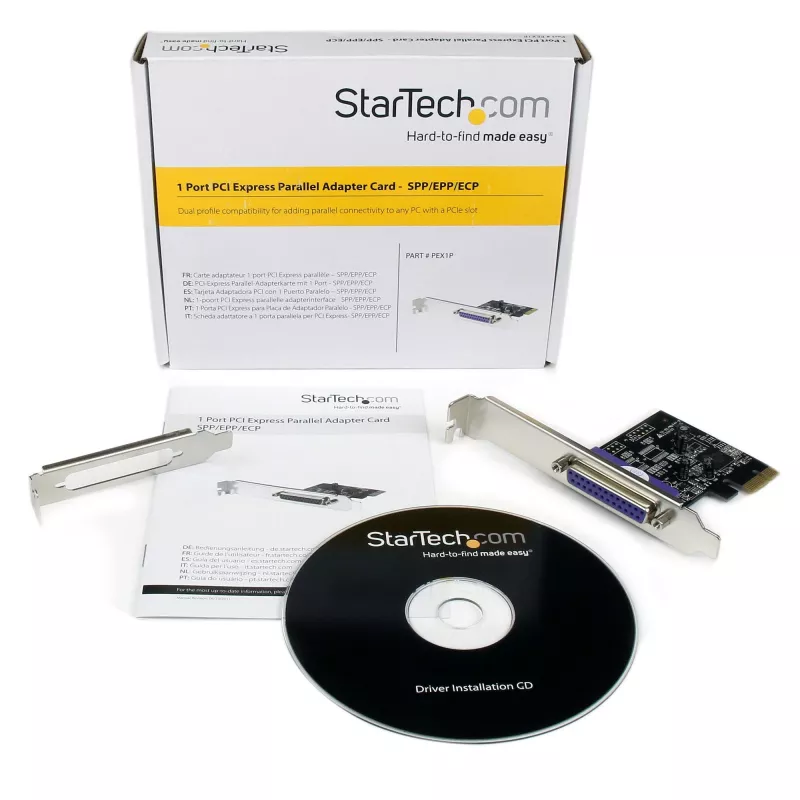 StarTech.com 1-Porta Paralēlā PCIe Karte - PCI Express uz Paralēlo DB25 Adaptera Karte - Darbvirsmas Paplašināšanas LPT Kontrolieris Printeriem, Skeneriem un Plotteriem - SPP/ECP - Standarta/Zema Profila