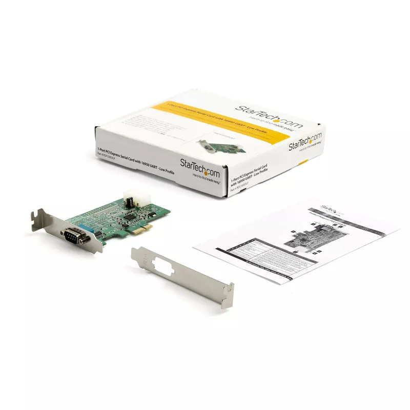 StarTech.com 1-porta PCI Express RS232 seriālā adaptera karte - PCIe RS232 seriālā kontrollera karte - PCIe uz Serial DB9 - 16950 UART - zema profila paplašinājuma karte - Windows un Linux