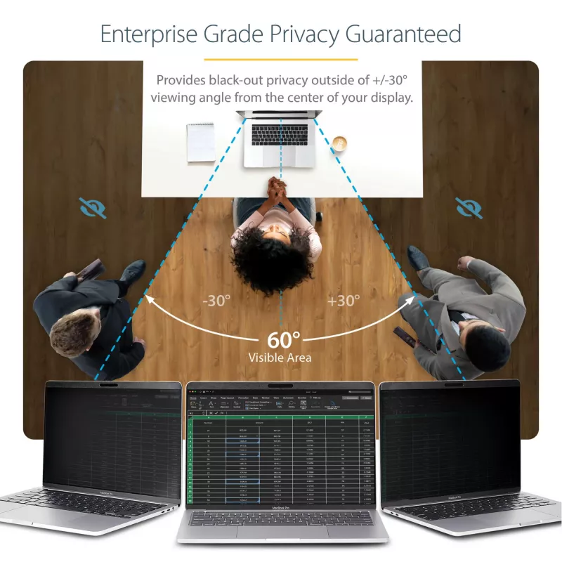 StarTech.com Privātuma ekrāns 13 inch MacBook Pro & MacBook Air - Magnētisks noņemams drošības filtrs - Zilās gaismas samazināšana 16:10 - Matēts/Spīdīgs - +/-30 grādi