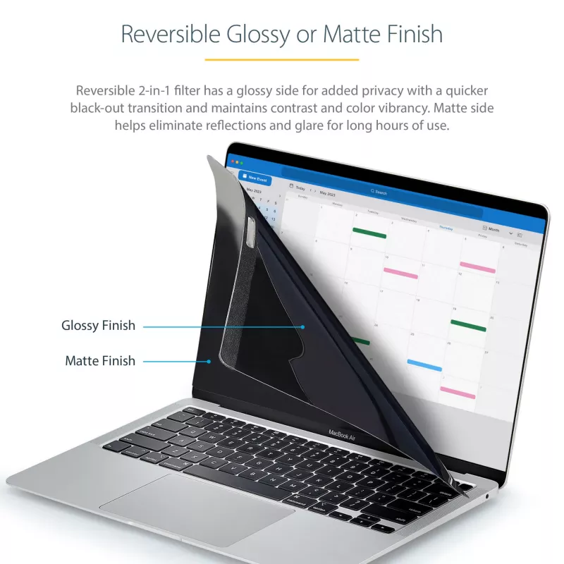 StarTech.com Privātuma ekrāns 13 inch MacBook Pro & MacBook Air - Magnētisks noņemams drošības filtrs - Zilās gaismas samazināšana 16:10 - Matēts/Spīdīgs - +/-30 grādi