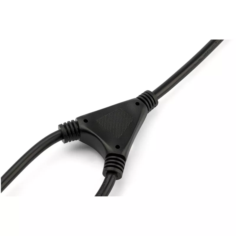 StarTech.com 2m datora strāvas Y kabelis, 18AWG, EU Schuko līdz 2x C13, 10A 250V, melns