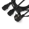 StarTech.com 2m datora strāvas Y kabelis, 18AWG, EU Schuko līdz 2x C13, 10A 250V, melns