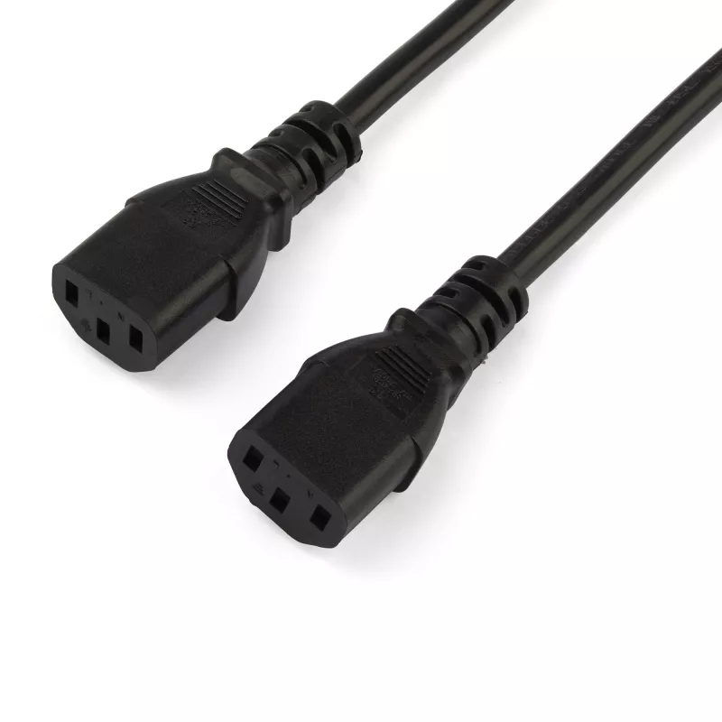 StarTech.com 2m datora strāvas Y kabelis, 18AWG, EU Schuko līdz 2x C13, 10A 250V, melns