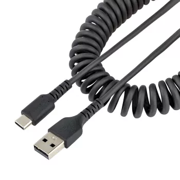 StarTech.com 1m USB A uz C uzlādes kabelis, savīts, izturīgs, ātra uzlāde un sinhronizācija, USB 2.0 A uz USB Type-C, aramīda šķiedra, vīrietis-vīrietis