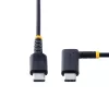 StarTech.com 6ft (2m) USB C lādēšanas kabelis ar taisno leņķi - 60W PD 3A - izturīgs ātrās uzlādes USB-C kabelis - melns USB 2.0 Type-C - pastiprināts ar aramīda šķiedru - USB lādēšanas vads