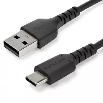 StarTech.com 2m USB A uz USB C lādēšanas kabelis - izturīgs ātrās uzlādes un datu sinhronizācijas USB 2.0 kabelis - pastiprināts TPE apvalks, aramīda šķiedra, 3A, melns