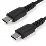 StarTech.com 2m USB C uzlādes kabelis - izturīgs ātrās uzlādes un sinhronizācijas USB 2.0 Type C uz USB C klēpjdatora lādētāja vads - TPE apvalks, aramīda šķiedra M/M 60W Melns - Samsung S10 S20 iPad Pro MS Surface