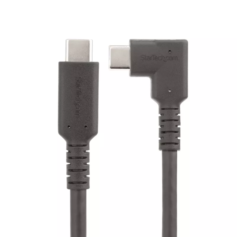 StarTech.com 6.6ft (2m) USB-C kabelis, taisnleņķa, USB 5Gbps, 100W (5A) jaudas piegāde, 4K 60Hz DP Alt režīms, izturīgs USB C vads - saderīgs ar Thunderbolt