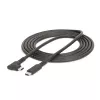 StarTech.com 6.6ft (2m) USB-C kabelis, taisnleņķa, USB 5Gbps, 100W (5A) jaudas piegāde, 4K 60Hz DP Alt režīms, izturīgs USB C vads - saderīgs ar Thunderbolt
