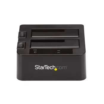 StarTech.com Divu nodalījumu USB 3.2 Gen 2 uz SATA cietā diska dokstacija, USB 10Gbps, ārējā 2.5/3.5 collu SATA I/II/III SSD/HDD dokstacija, karstā maiņa, augšējā iekraušana