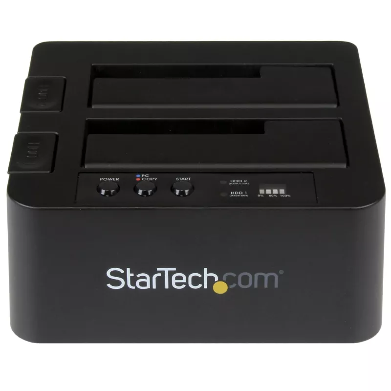 StarTech.com autonomais cietā diska dublikators, divu nodalījumu HDD/SSD klonētājs/kopētājs, USB 3.1 (10Gbps) uz SATA III HDD/SSD dokošanas stacija, cietā diska dublikatora doks, cietā diska klonētājs