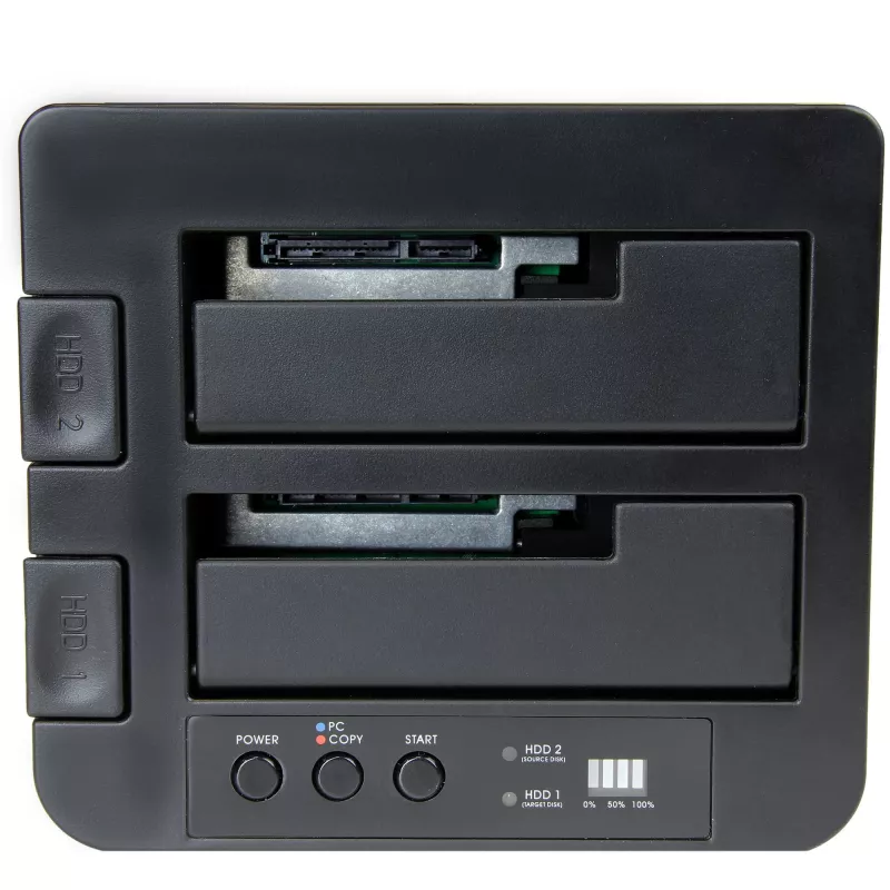 StarTech.com autonomais cietā diska dublikators, divu nodalījumu HDD/SSD klonētājs/kopētājs, USB 3.1 (10Gbps) uz SATA III HDD/SSD dokošanas stacija, cietā diska dublikatora doks, cietā diska klonētājs