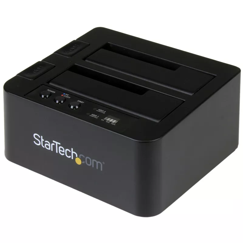 StarTech.com autonomais cietā diska dublikators, divu nodalījumu HDD/SSD klonētājs/kopētājs, USB 3.1 (10Gbps) uz SATA III HDD/SSD dokošanas stacija, cietā diska dublikatora doks, cietā diska klonētājs