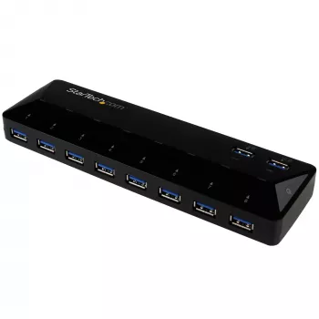StarTech.com 10-Portu USB 3.0 Hubs ar Uzlādes un Sinhronizācijas Portiem - 2 x 1.5A Porti