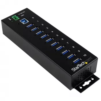 StarTech.com 10-Port Industrial USB 3.0 Hub - ESD un pārsprieguma aizsardzība