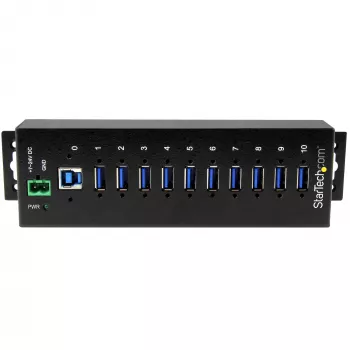 StarTech.com 10-Port Industrial USB 3.0 Hub - ESD un pārsprieguma aizsardzība