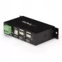 StarTech.com 4-Portu USB 2.0 Hub - Metāla Industriālais USB-A Hub - DIN Sliežu, Sienas vai Galda Montējams USB Datu Hub - TAA Atbilstošs USB Paplašinātājs