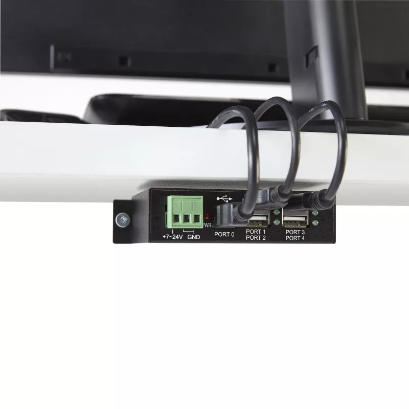 StarTech.com 4-Portu USB 2.0 Hub - Metāla Industriālais USB-A Hub - DIN Sliežu, Sienas vai Galda Montējams USB Datu Hub - TAA Atbilstošs USB Paplašinātājs