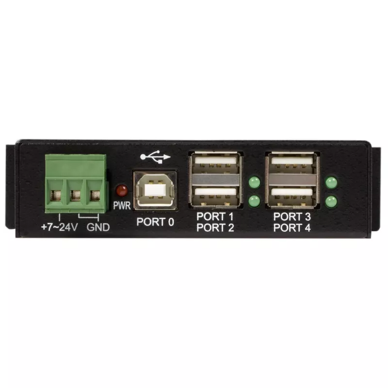 StarTech.com 4-Portu USB 2.0 Hub - Metāla Industriālais USB-A Hub - DIN Sliežu, Sienas vai Galda Montējams USB Datu Hub - TAA Atbilstošs USB Paplašinātājs