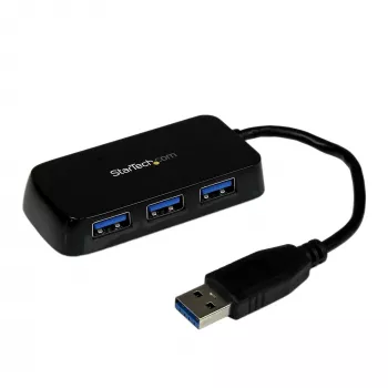 StarTech.com ST4300MINU3B portatīvs 4 portu USB 3.0 centrmezgls, melns